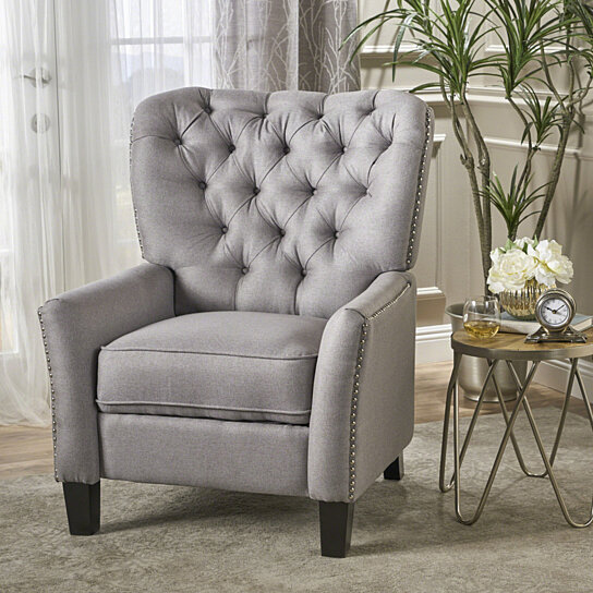 Carlyle Tufted Back Fabric Recliner Armchair